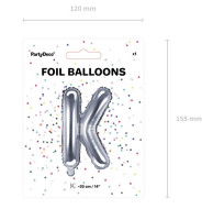 Widok: Balon foliowy K srebrny 35cm