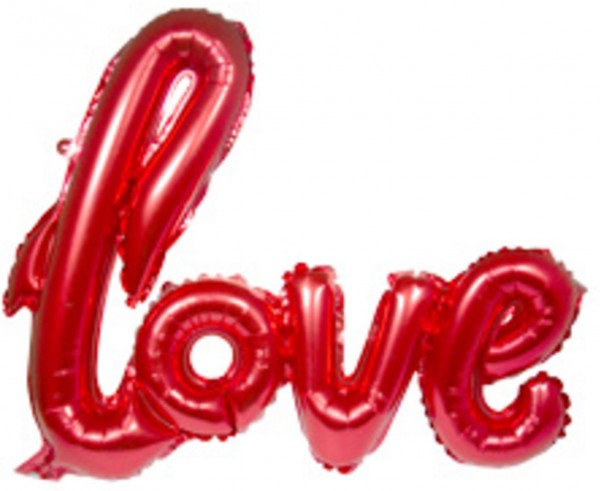 Love lettering folieballong röd 70 x 60cm