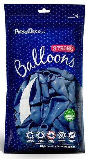20 Partystar metallic ballonnen koningsblauw 30cm 2