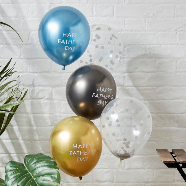 5 Happy Fathers Day Latexballons 31cm