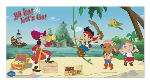 Captain Jake Neverland Party wall backdrop 150 x 77cm