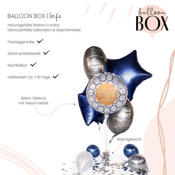 Heliumballon in der Box Milestone Birthday 3