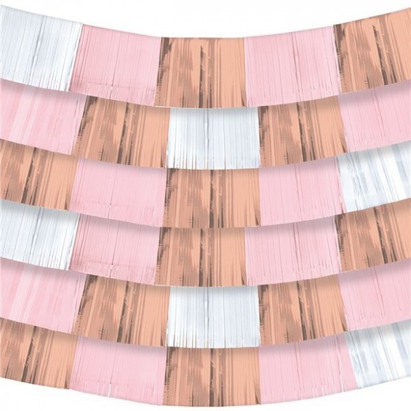 9 bannières en aluminium couleurs pastel or rose 152 x 25cm