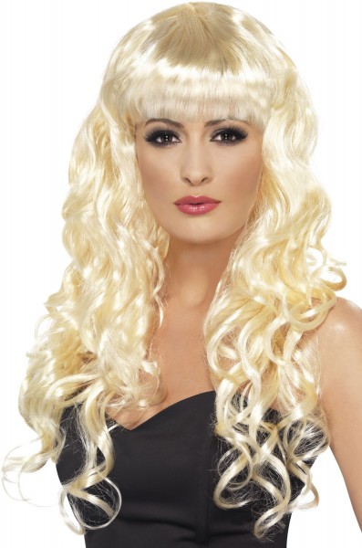 Golden curly wig for women