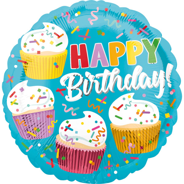 Palloncino Cupcake Happy Birthday 45cm