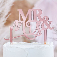 Country Wedding Mr & Mrs cake decoration