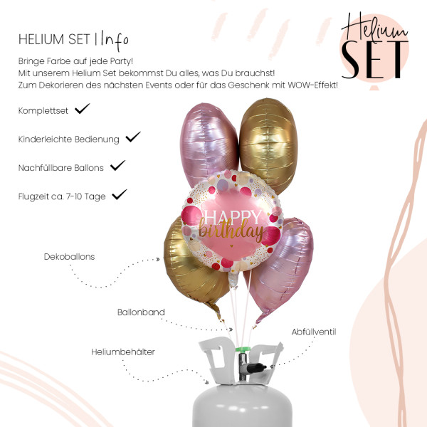 Sweet Birthday Ballonbouquet-Set mit Heliumbehälter 3