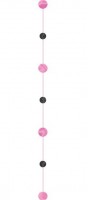 Oversigt: Vedhæng med glitterballon lyserød-sort 1,8 m