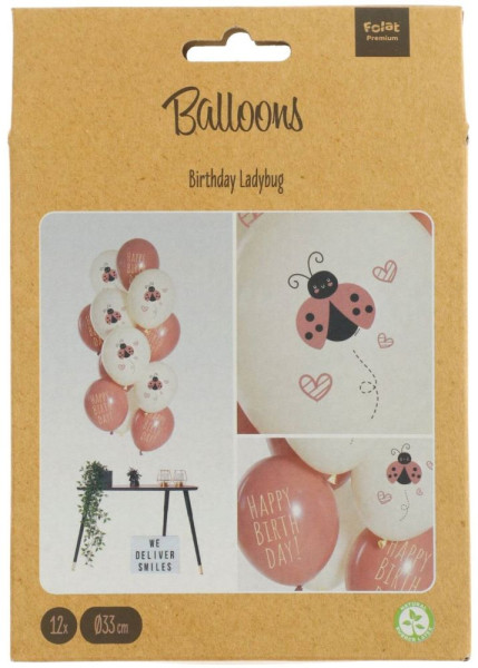 12 Marienkäfer Geburtstags-Ballons 33cm 3