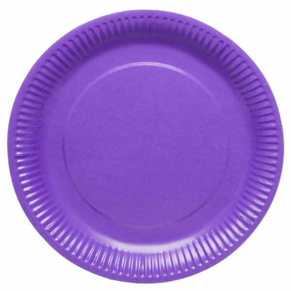 8 Purple Eco Paper Plates 23cm