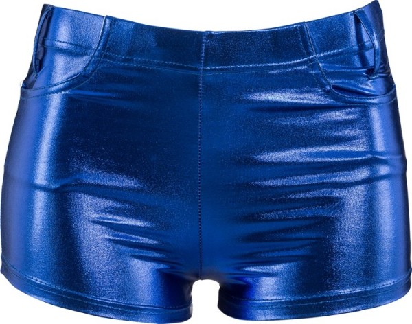 Hotpants blauw metallic
