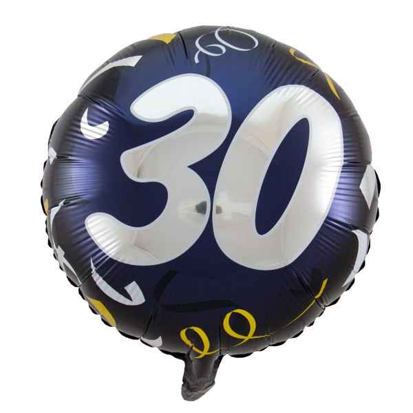 Folieballong 30 Bday mörkblå