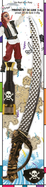 Set di accessori per costumi pirata in 3 pezzi