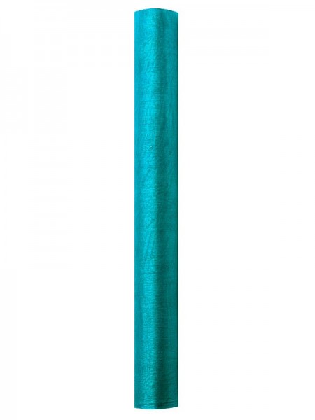 Organza fabric Julie turquoise 9m x 36cm