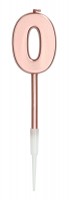 Rosy Blush Zahlenkerze 0 roségold 14cm