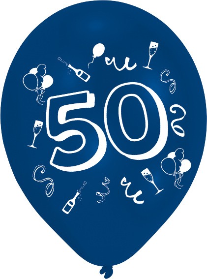 8 skøre nummer balloner 50-års fødselsdag farverig