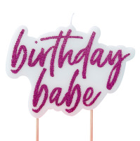 Glittering Disco Night Birthday Babe cake candle