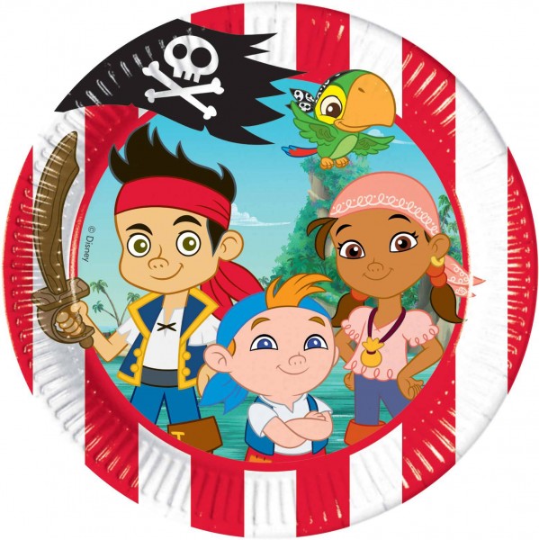 8 Captain Jake Pirate Adventure paper plates 20cm