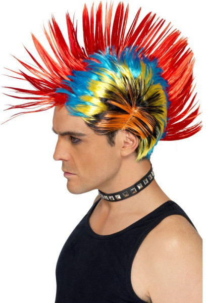 Colorful punk mohawk wig