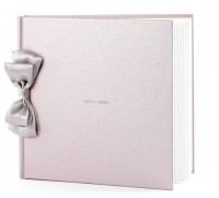 Vorschau: Gästebuch mit Schleife rosé 20,5 x 20,5cm