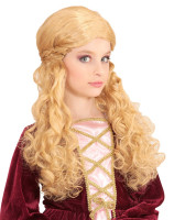 Blond middelalderlig prinsesse paryk