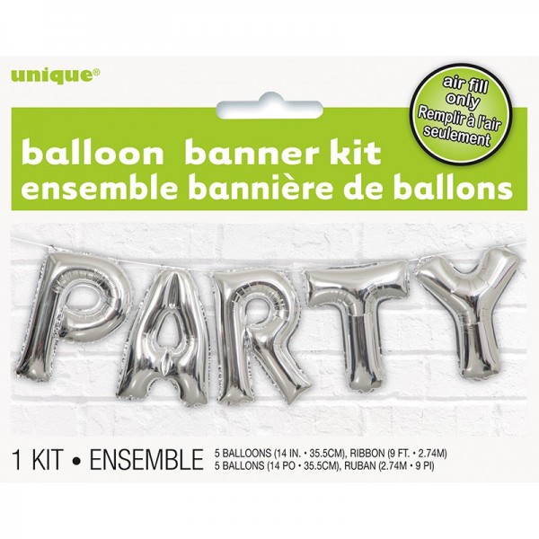 Party foil balloon garland silver celebration 2