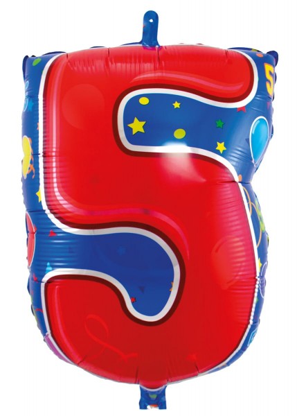 Folieballong 5-årsdag 56cm 2:a