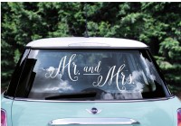 Mr & Mrs bumper stickers white