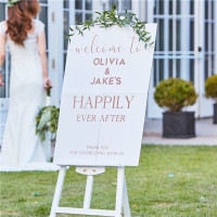 Voorvertoning: Floral signboard Welcome to our Wedding 85cm