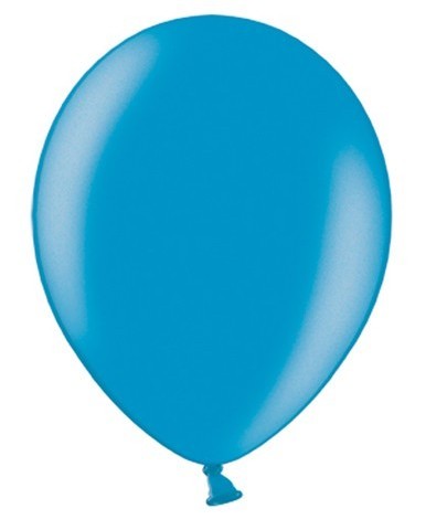 10 ballons métalliques Party Star bleu caraïbes 27cm
