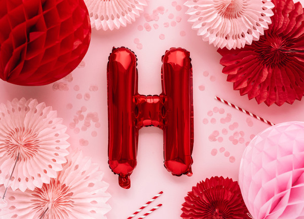 Ballon lettre H rouge 35cm