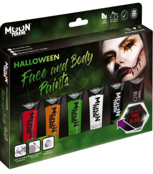Moon Terror make-up set with fake blood 6 pieces