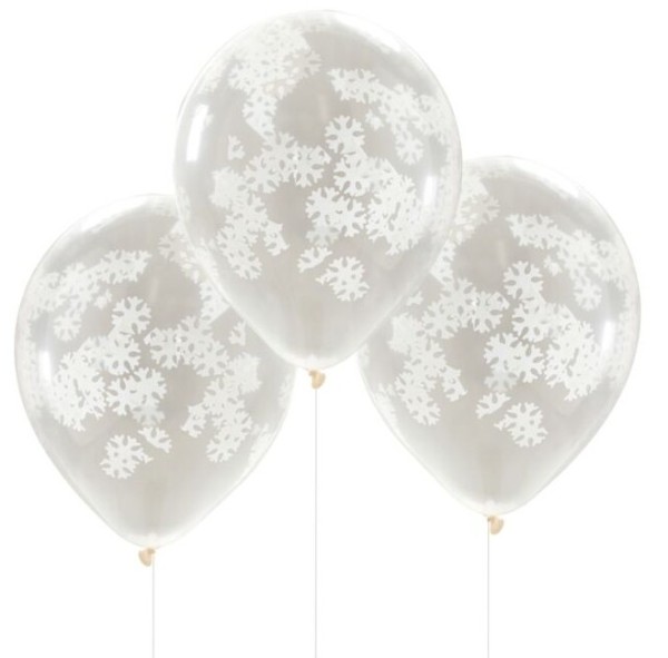 5 Rustikale Weihnacht Schneeflocken Ballon 30cm