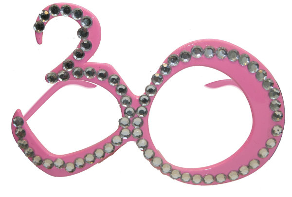 Gafas de fiesta Diamond 30 rosa