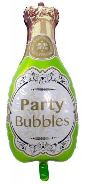 Botella de champán con globo de aluminio