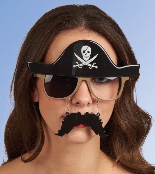 Lustige Piratenbrille Mit Hut Und Bart
