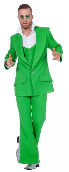 Green 70s disco party suit