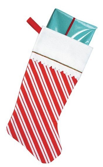 Striped Christmas stocking 46cm
