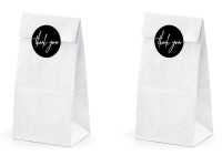 Preview: 6 gift bags with thank you sticker white