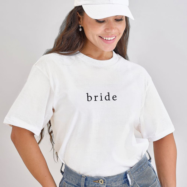 T-shirt Bruid maat L in het wit