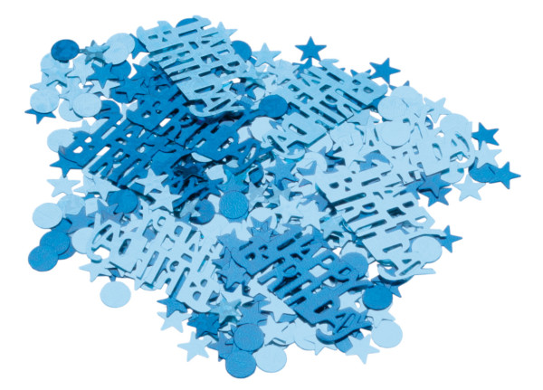 Confettis de table Happy Birthday bleus