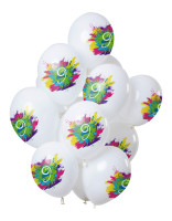 9 palloncini in lattice 12 ° compleanno Color Splash