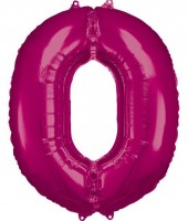 Pinker Zahl 0 Folienballon 86cm