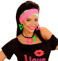 Preview: 80s neon necklace with earrings