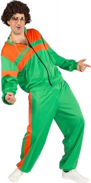 Pantalon de jogging rétro des années 80 en vert-orange
