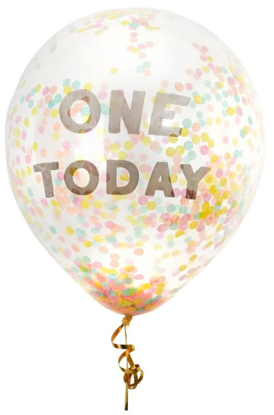5 ballons confettis One Today 30cm