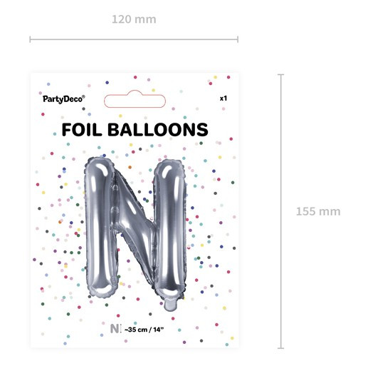 Folienballon N silber 35cm 3