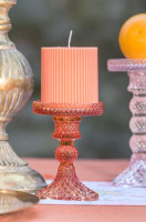 Preview: Pillar candle fluted salmon 7 x 7.5cm