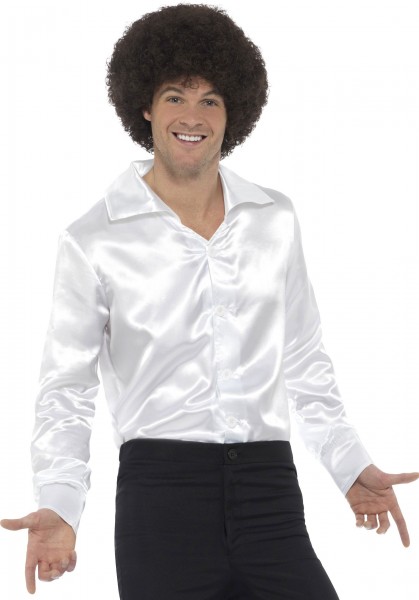 Lśniąca biała koszula męska