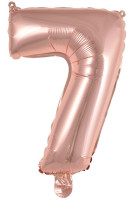 Mini palloncino in alluminio numero 7 oro rosa 40 cm